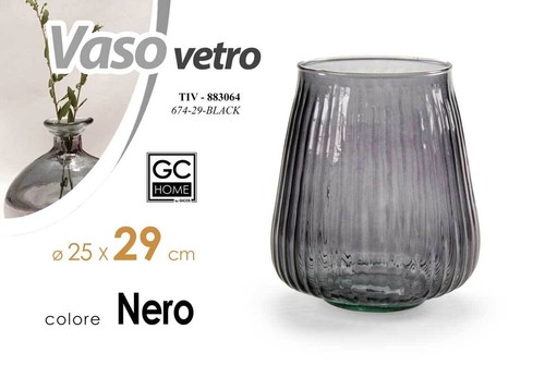 Vaso vetro trasparente - vetro,