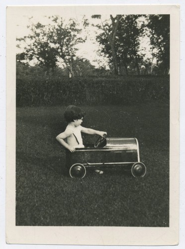 Small boy tin pedal car - tin,