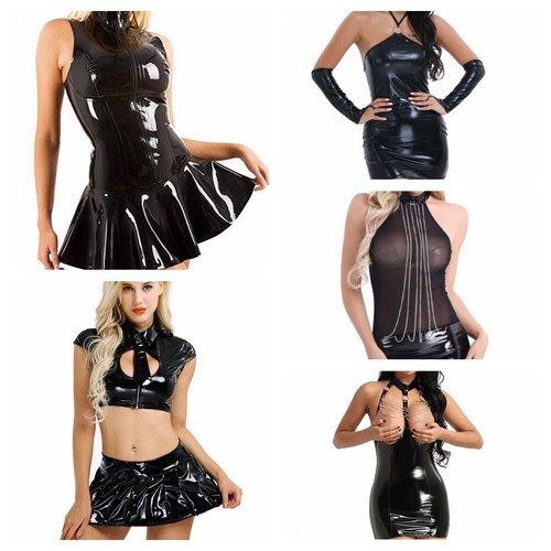Mini abito donna moda pelle - , pu