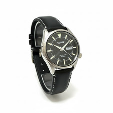 Nuovo Lorus Orologio Automatico Uomo Quadrante Nero Day Date Acciaio Classico