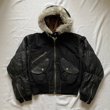VINTAGE PAZZO RARO TIPO YOHJI YAMAMOTO! VARSITY ALASKA GIACCA PELLE PELLICCIA