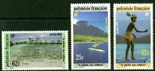 Polinesia Francese 1991 Pesca Pesce Cibo Canoe Barche Set 3v MNH