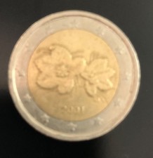 moneta 2 euro con i fiori finlandia 2001