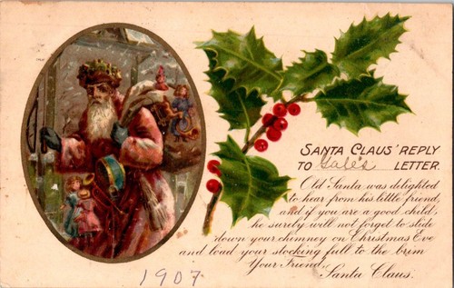 Cartolina epoca babbo natale - cartolina, d'epoca