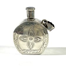 Ciondolo bottiglia da tabacco da fiuto vintage in argento sterling intagliato a mano, marcato