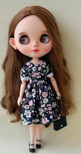 Abito blythe nero floreale - abito,