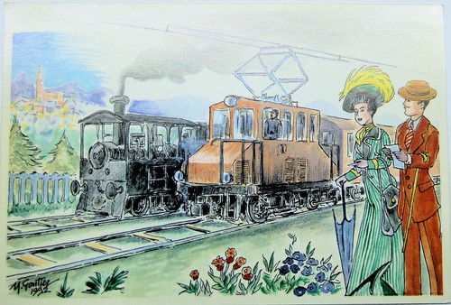 Cartoline treni tram del - tram,