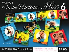 6 VARI VUE GOMMA DA MASTICARE VARIE IMMAGINI OSCILLANTI strisce USA 1960s LENTICULAR FLICKER