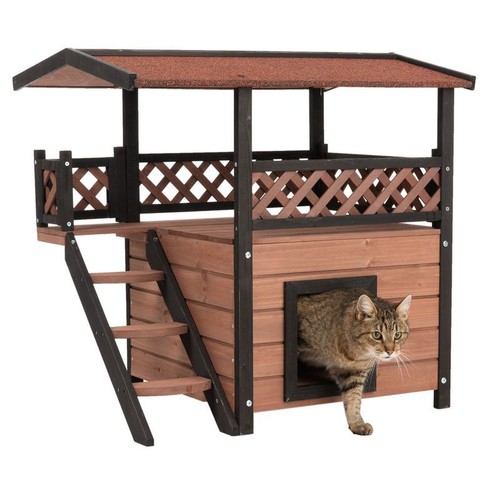 Cuccia legno esterno gatti - esterno,