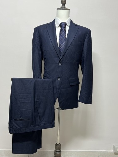 Abito uomo blu navy gessato - blu,