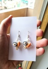 Orecchini Piattino Sushi in pasta modellabile Fimo fatti a mano, handmade 