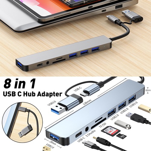 Hub usb 1 adattatore - 8-in-1,