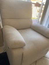 HOMCOM Poltrona Relax con Schienale Reclinabile in tessuto Beige