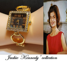 OROLOGIO-BRACCIALE JACKIE KENNEDY  '60 al QUARZO,QUADRANTE cm2,5 LEGA ORO GIALLO