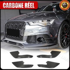 Pour Audi A6 RS6 RS7 C7 2012-2015 CARBONE FIBRE Pare-Choc Avant canard fin Vent
