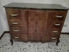cassettiera antica con marmo sopra 4 cassetti