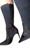 Stivali Camoscio Nero Tacchi