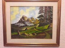 QUADRO PAESAGGIO di MONTAGNA OLIO SU TELA