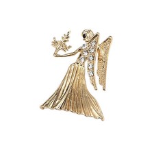 Spilla gioiello segno zodiacale vergine in acciaio dorato.