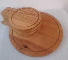set taglieri in legno tondi pz 6 con manico taglieri cucina per salumi aperitivo