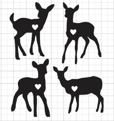 Cuori cervo multi foglio - multi,