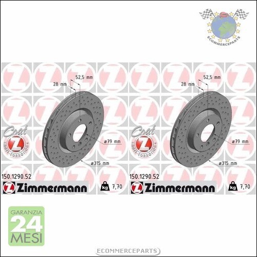 Kit dischi freno zimmermann - 2x,