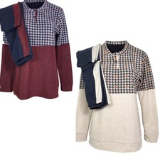 Pigiama per donna invernale punto milano felpato Exclusive Pied De Poule 1388