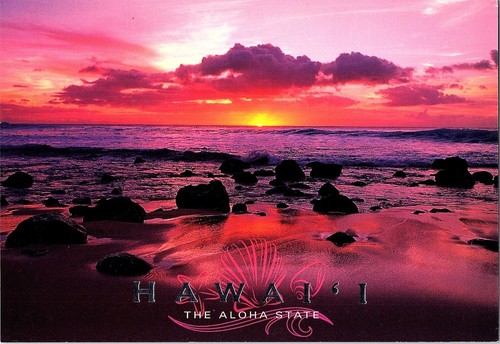 Cartolina hawaii sunset beach - hawaii,