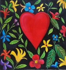 CUORE, POP ART ,OLIO SU TELA 20 x 20 CM DIPINTO A MANO, MADE IN ITALY. 