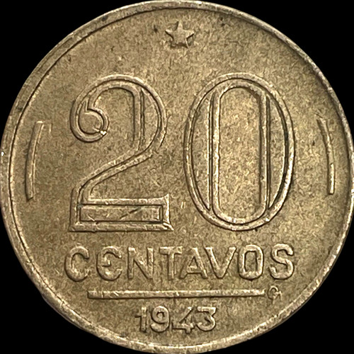 1943 brasile centavos - brasile, 20