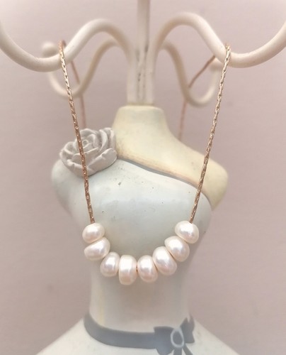 Collana acciaio perle - collana,