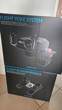 Logitech G Saitek Pro Flight Yoke System E Rudder Pedals Timone COME NUOVI