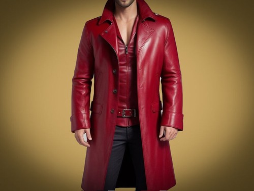 Elegante trench uomo - , rosso