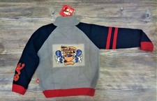 Maglione carigan Bambino WEST SCOUT lana/cotone 8anni grigio/blue BOY giacca zip