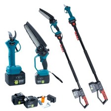 KIT POTATURA MOTOSEGA 8 POLLICI + FORBICE CESOIA A BATTERIA CON ASTA TELESCOPICA