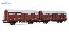 RIVAROSSI HR6506 - Set due carri chiusi tipo Gs FS, pareti lisce, logo FS inclin