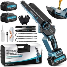 Mini Motosega 8 Pollici Elettrica a Batteria Brushless con 8000mAh 1200W