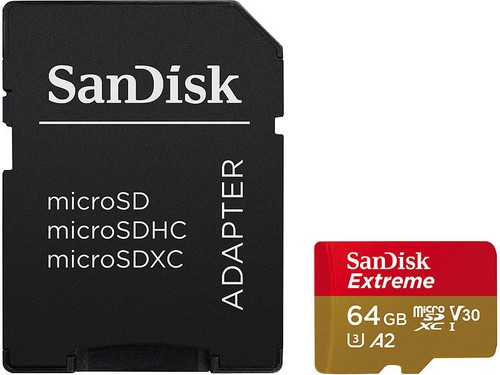 Sandisk microsd 64gb extreme - microsd,