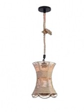 Lampadario in corda di canapa stile vintage retro lampada country attacco E27 