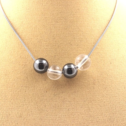 Collana perle quarzo ematite - perle,
