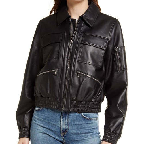 Donna vera pelle bomber - donna,