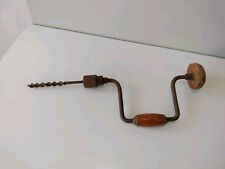 Vecchio Antico Trapano A Mano Ferro E Legno Con Antica Punta