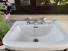 LAVABO BAGNO IN PORCELLANA BIANCA VINTAGE ANNI 60
