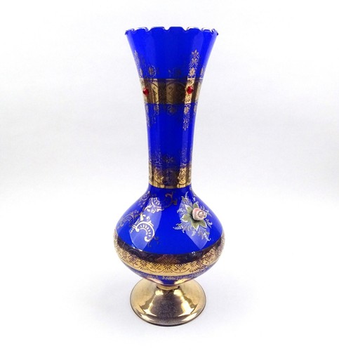 Vaso vetro italiano blu - in,