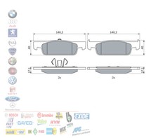 PASTIGLIE FRENO ANTERIORI RENAULT CLIO IV DACIA LOGAN 1.2 1.5 PF1031