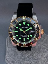 Orologio uomo automatico subacqueo 100MT CORONA VITE Ghiera Girevole Acciaio 316