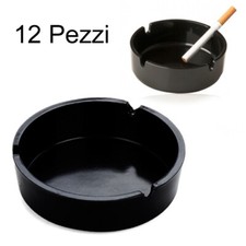 12 posacenere portacenere rotondo nero plastica portatile bar pub ristorante