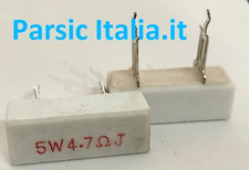 RESISTENZA IN CASSA CERAMICA 5W 4,7OHM 4R7 5WATT TERMINALI FASTON ( = 6 PEZZI )