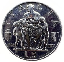 Italia 5 Lire 1936 Vittorio