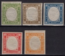 PROVINCE NAPOLETANE 1861 SERIE COMPLETA 5 VALORI G.O MH*